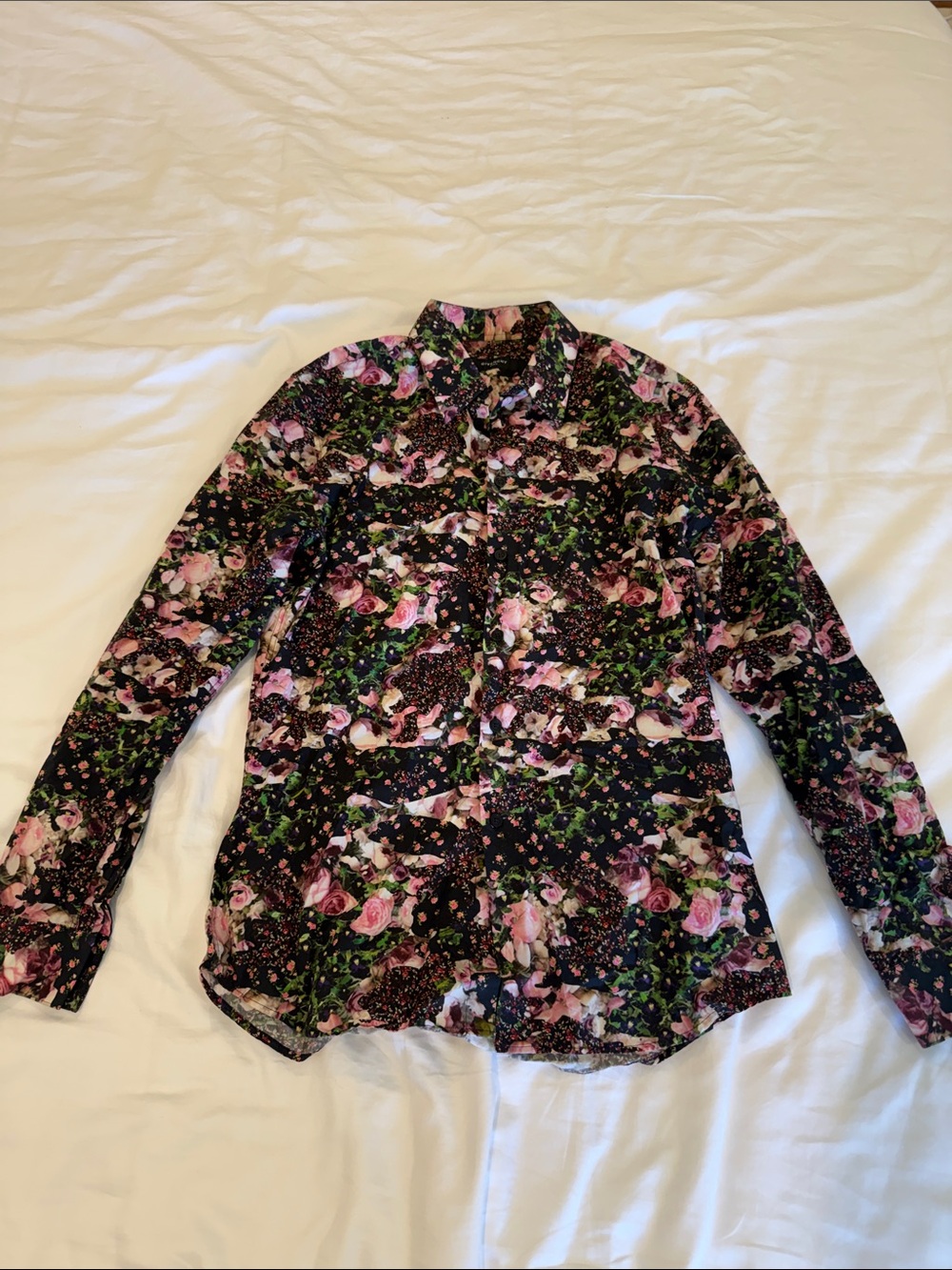 Givenchy Floral Print Long-Sleeve Button-Up Shirt - Pink & Green